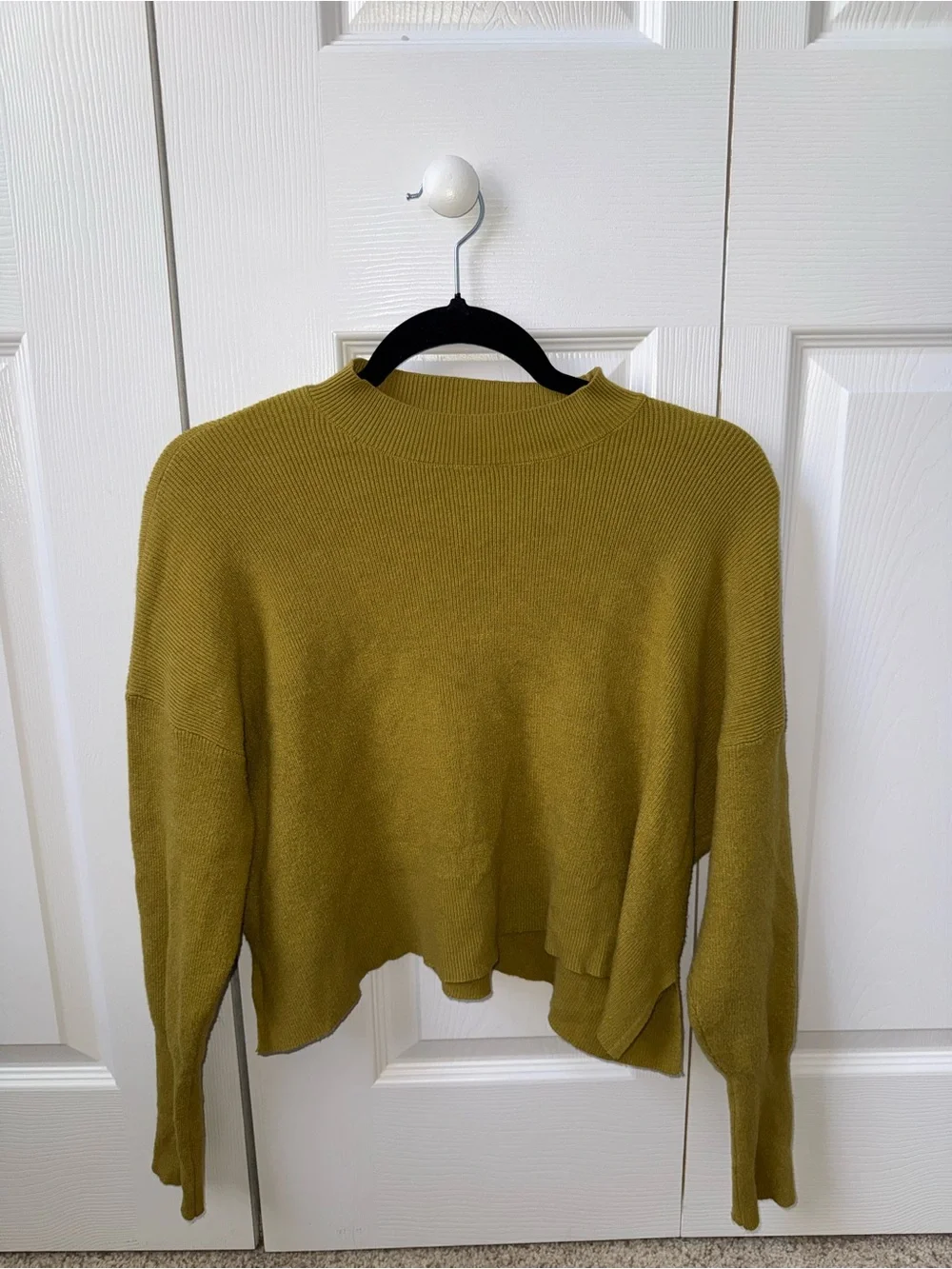 Chartreuse Cropped Crewneck Sweater - S